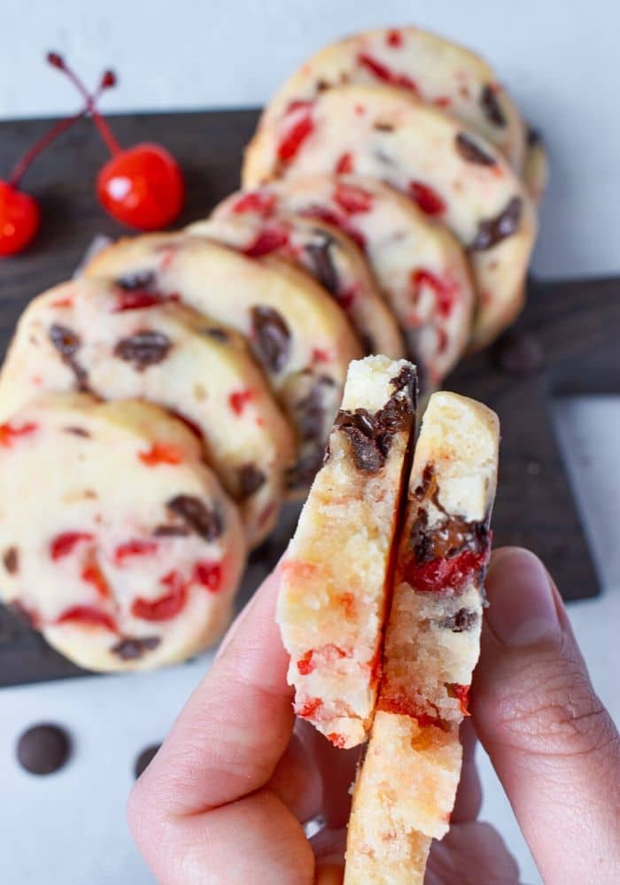 Easy Maraschino Cherry Shortbread Cookies Recipe