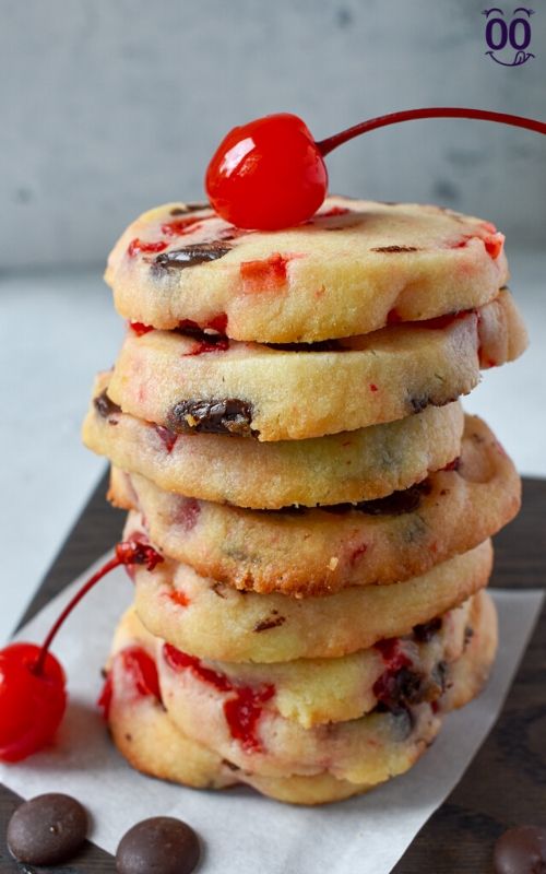 Christmas Maraschino Cherry Shortbread Cookies