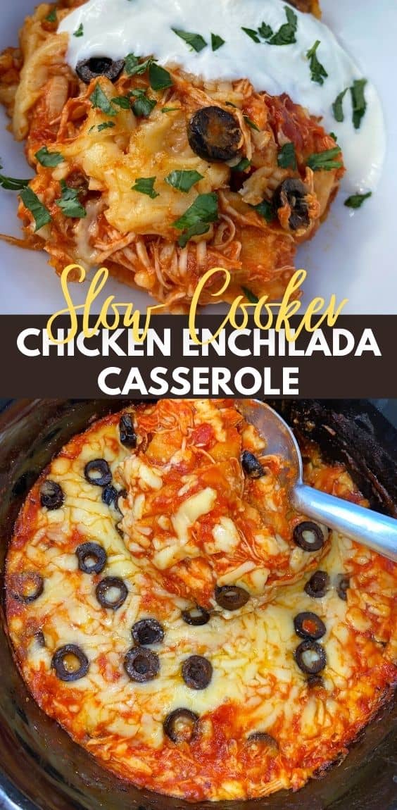 Slow Cooker Chicken Enchilada Casserole