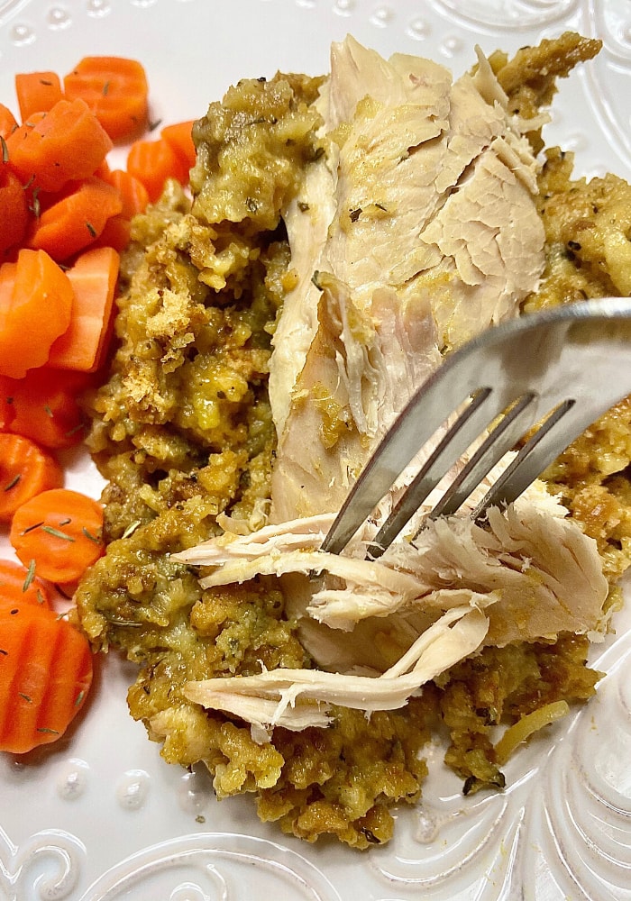 EASY SLOW COOKER CHICKEN AND STUFFING