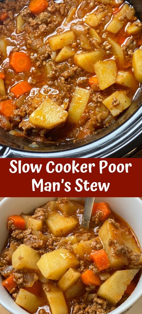 Slow Cooker Poor Man’s Stew - l™ {100kRecipes}