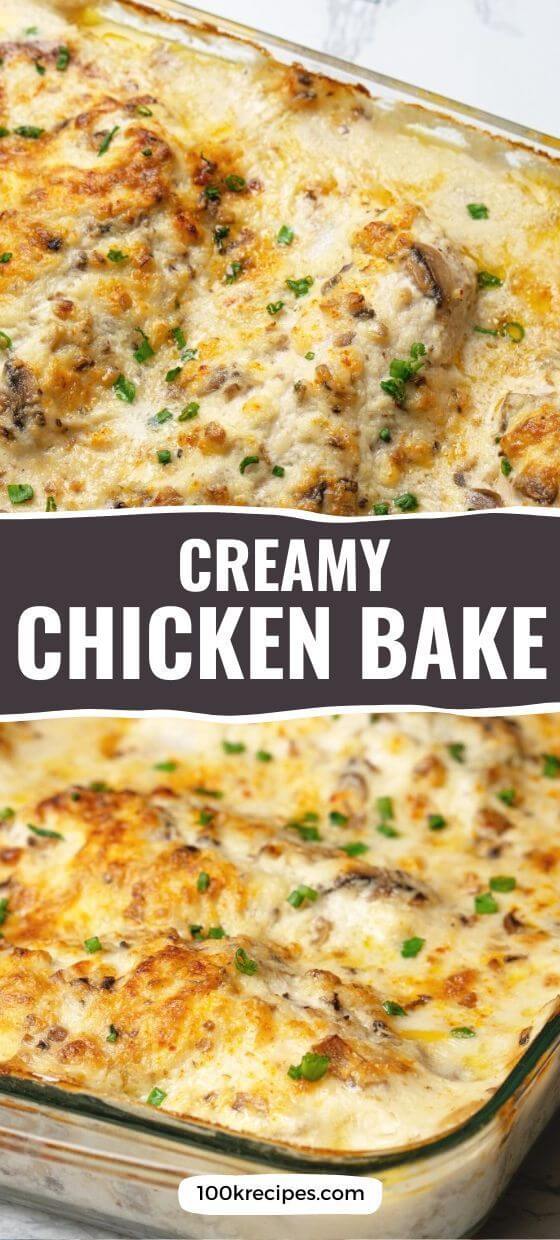 Creamy Chicken Bake Recipe - {100KRecipes}