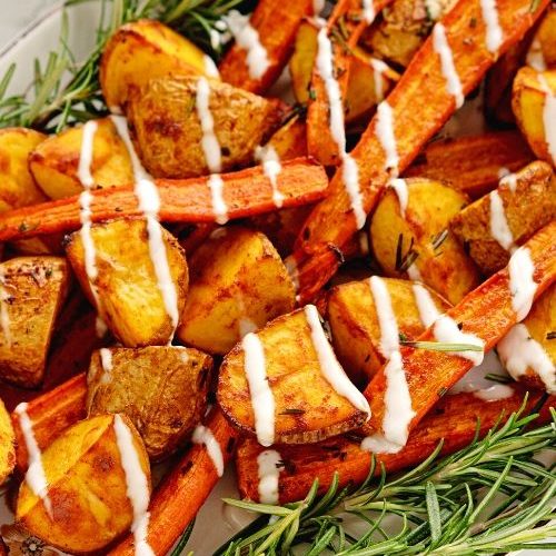 Roasted Potatoes and Carrots l™ { with Rosemary }