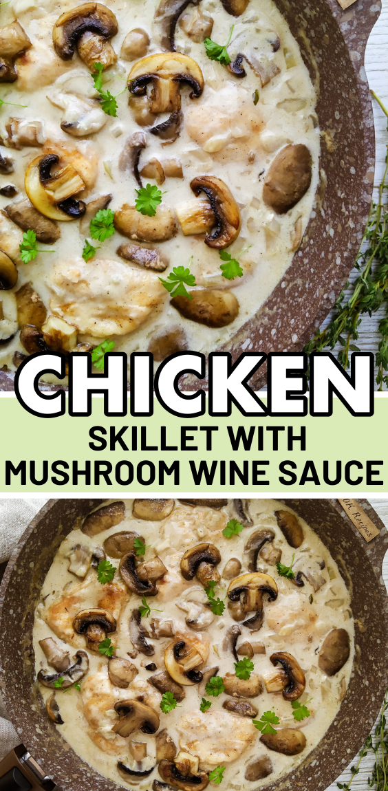 Skillet Chicken and Mushroom Wine Sauce