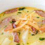 Cheesy Potato Kielbasa Soup Recipe |100KRecipes