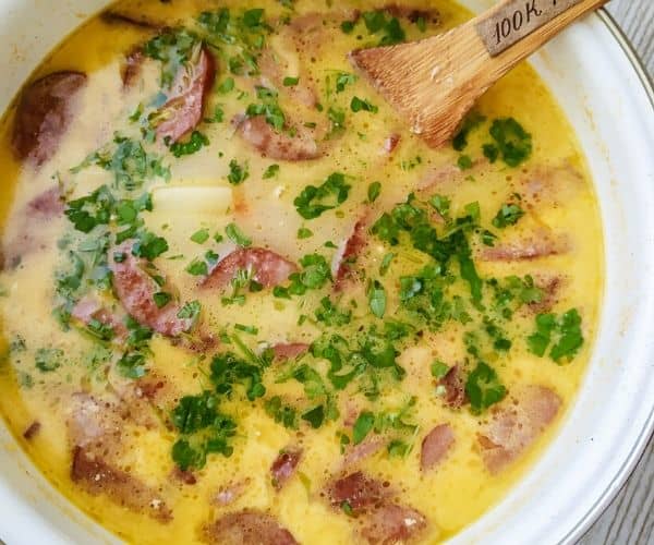 How do you Make Cheesy Potato Kielbasa Soup Recipe