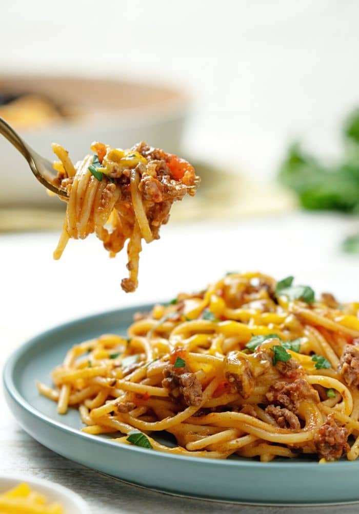 One Pot Taco Spaghetti Recipe - 100KRecipes