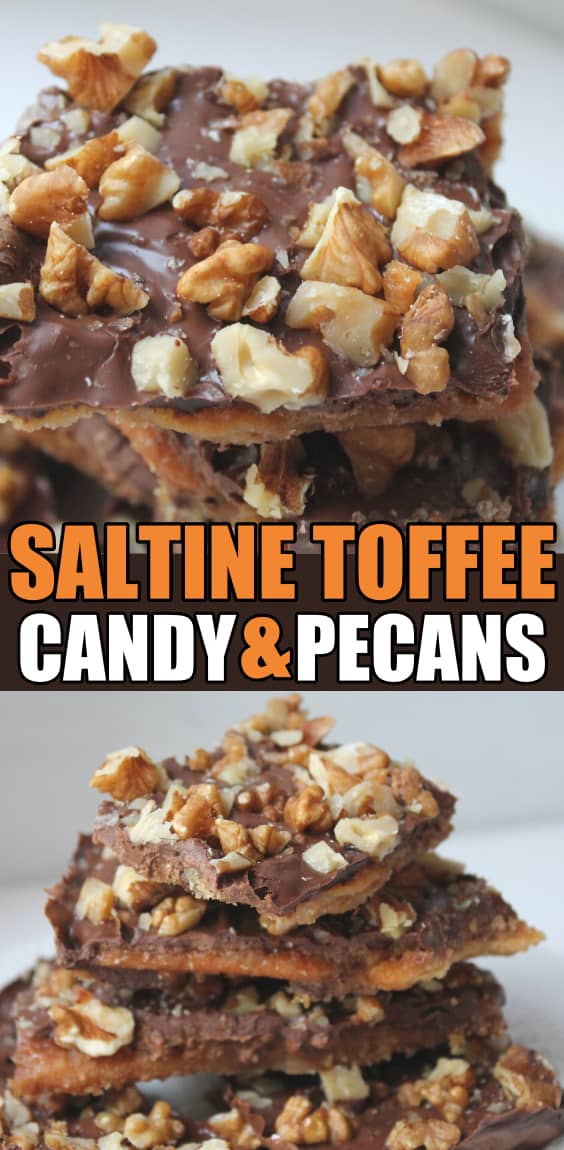 SALTINE TOFFEE CANDY WITH PECANS