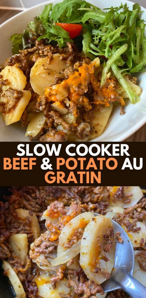 Best Slow Cooker Ground Beef and Potato Au Gratin
