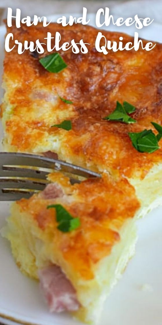 Easy Crustless Quiche Recipe { Ham and Cheese }