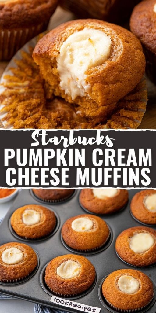 Pumpkin muffin with cream cheese filling