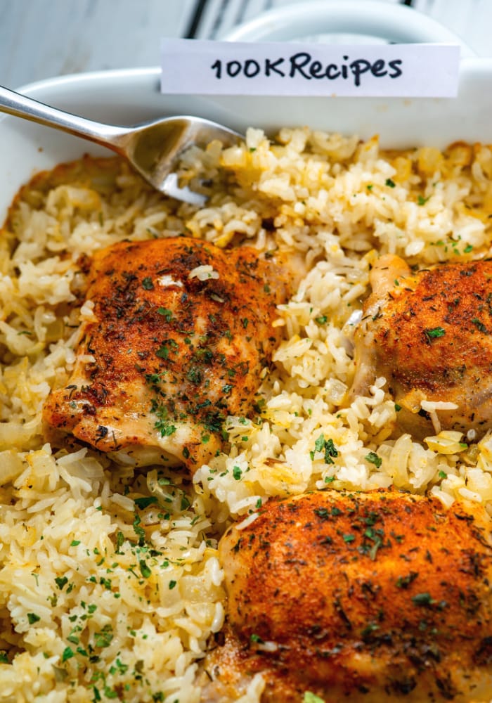 Oven Baked Chicken and Rice l™ { From Scratch? }