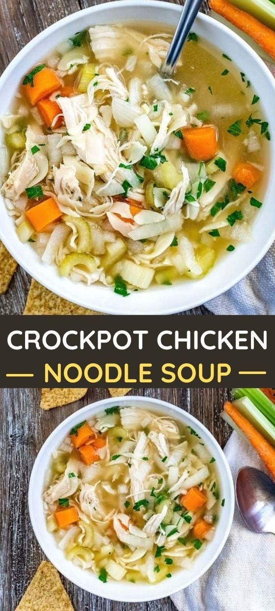 Homemade Crockpot Chicken Noodle Soup Recipe