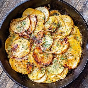 Easy Pan-fried potatoes and onions