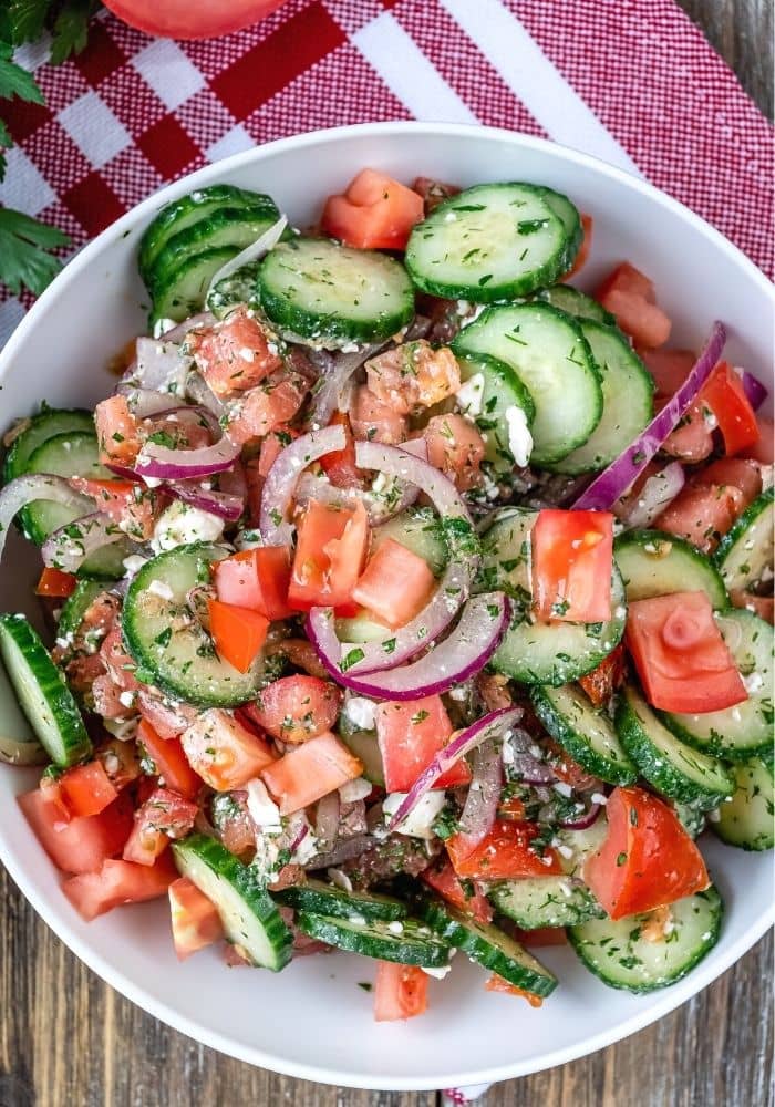 Easy Cucumber Tomato Onion Salad