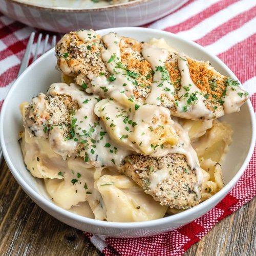 Asiago Tortelloni Alfredo with Grilled Chicken Copycat Olive Garden