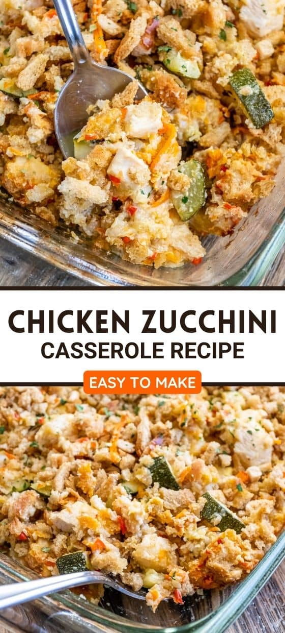 Chicken Zucchini Casserole with Stuffing