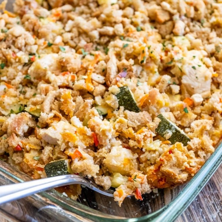 Chicken Zucchini Casserole with Stuffing 100K Recipes